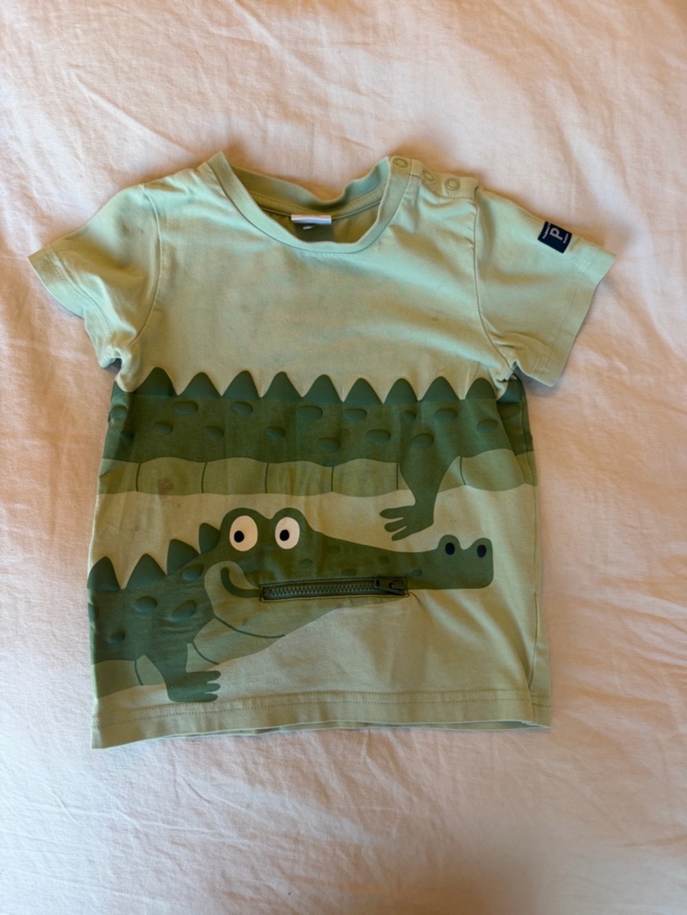 Polarn O Pyret t shirt 1.5-2T Kids Green Crocodile Graphic Tee